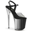 Pleaser - FLAMINGO808T1 Sandale à bride à la cheville, Pole dance chaussures - Noir/Transparent Product image